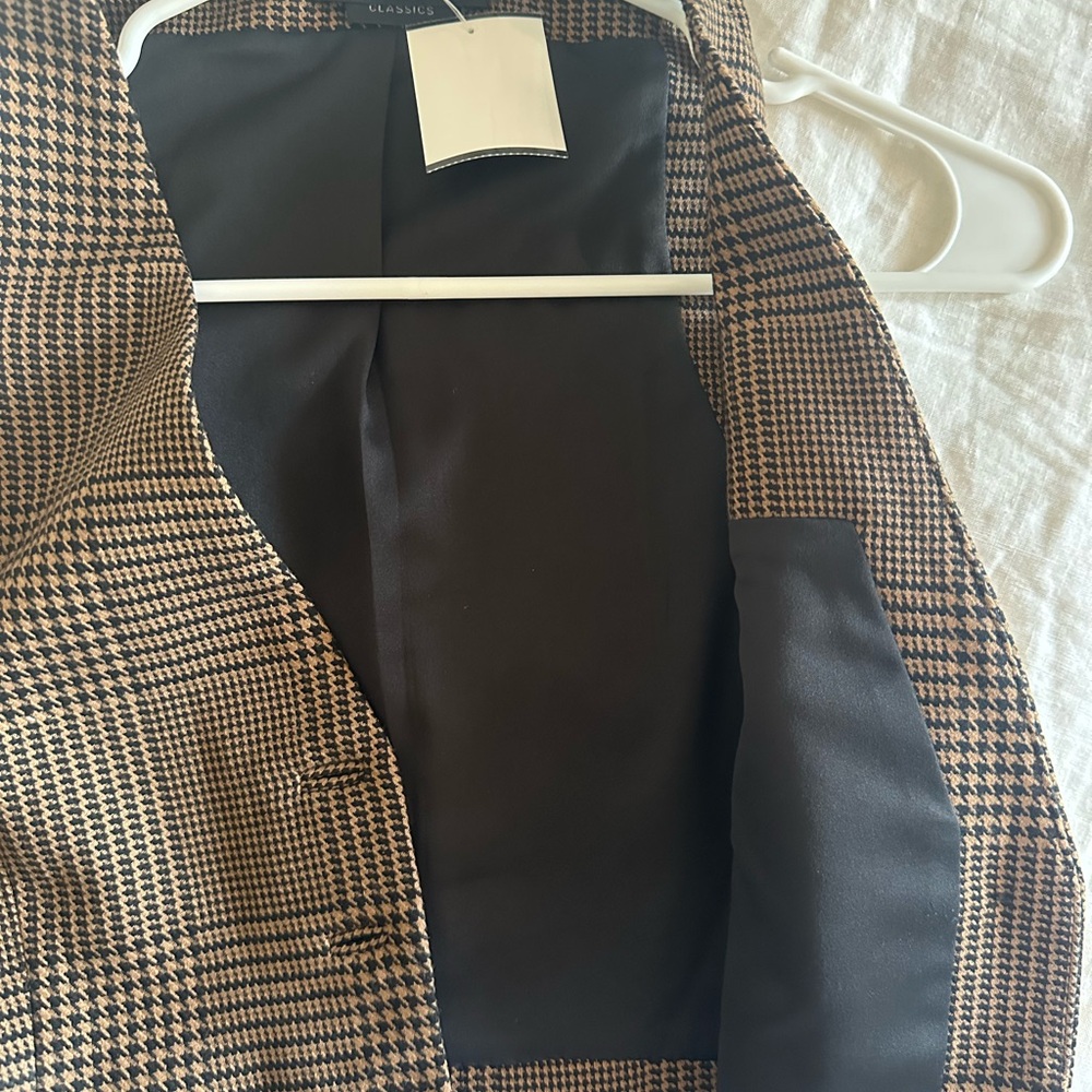 Alice + Olivia Brown Houndstooth Women's Suit Vest - Picture 4 of 4